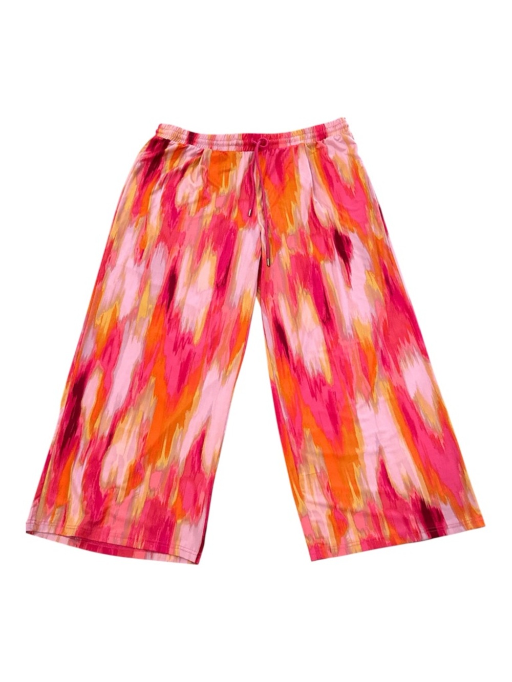 Zac & Rachel Hibiscus Pink Wide Leg Pants XL Resort Vacation NWT - Picture 2 of 7